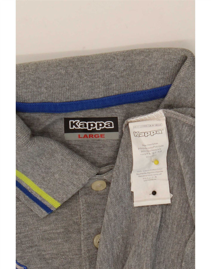 Polo Kappa Hombre De Algodón A Rayas Gris Grande