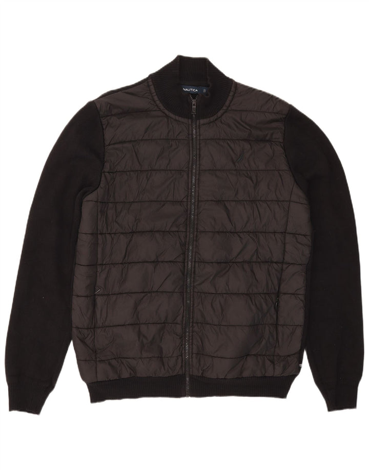 Nautica Cárdigan para hombre suéter grande de algodón negro