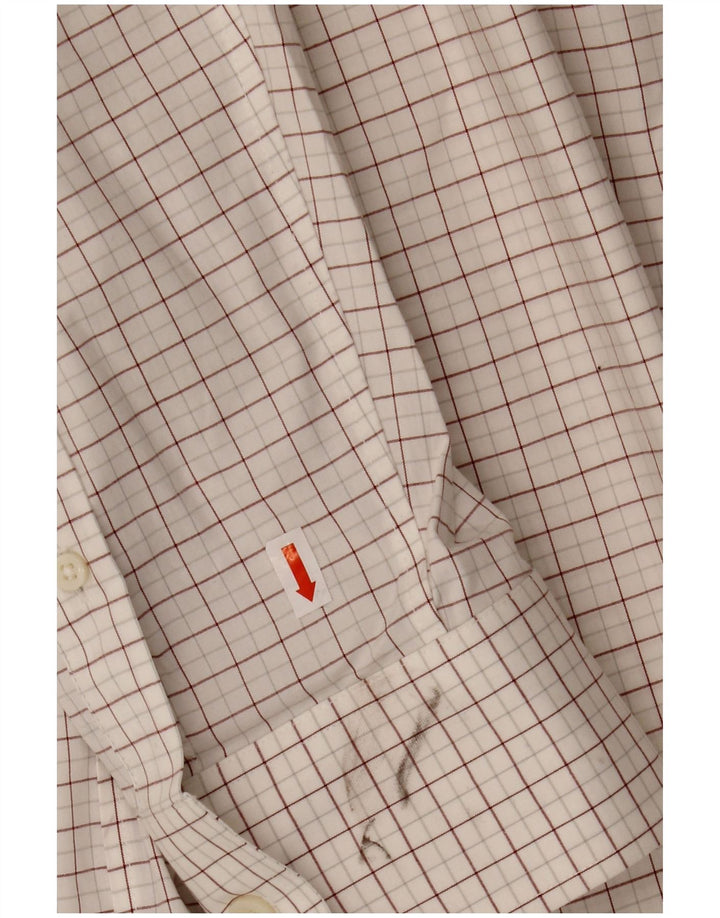 J. CREW Camisa delgada para hombre Talla 17 1/2 XL Algodón a cuadros blanco