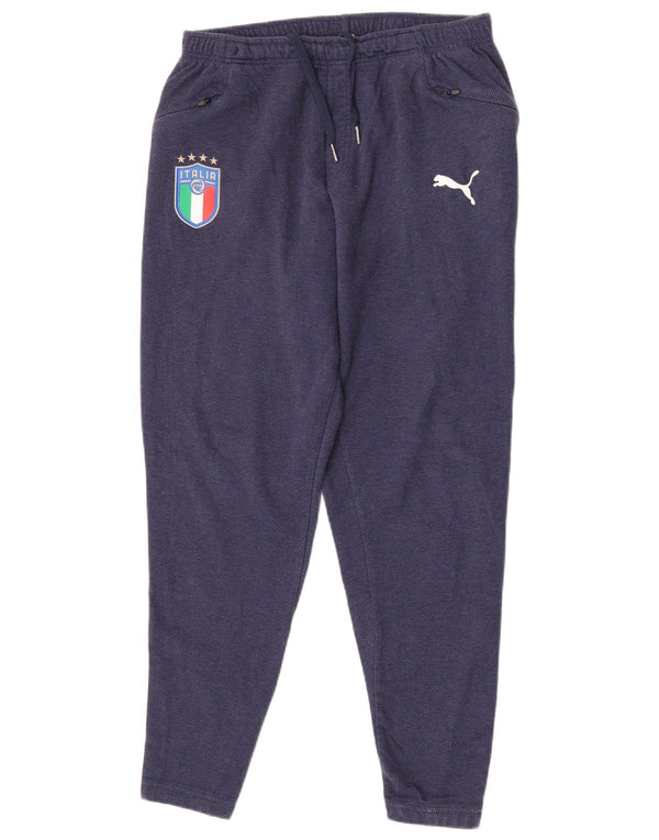 Puma Hombre Italia Pantalones De Chándal Grande Azul Marino Algodón