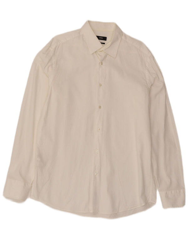 Hugo Boss Camisa de corte regular para hombre Talla 41 Algodón blanco grande
