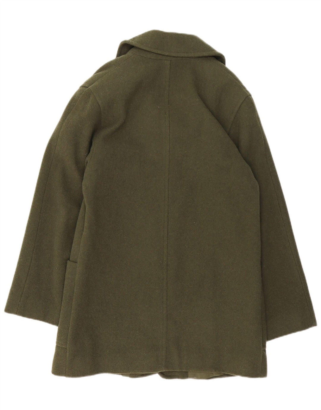 VINTAGE Abrigo de gran tamaño para mujer Reino Unido 10 Pequeña lana verde