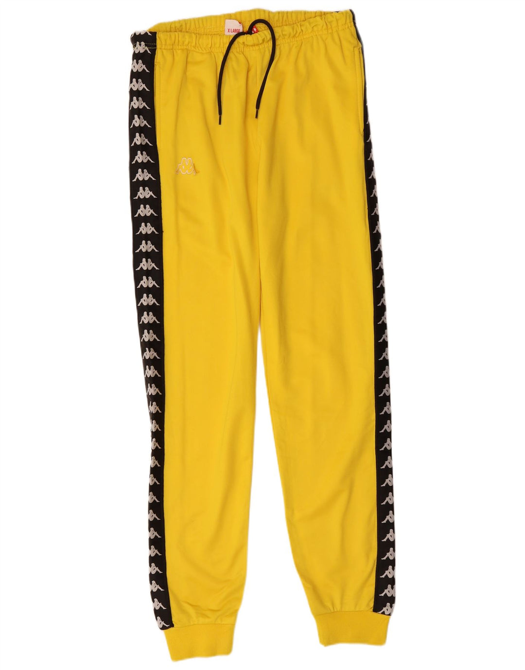 KAPPA Hombre Pantalones De Chándal Gráfico Joggers XL Amarillo Colorblock