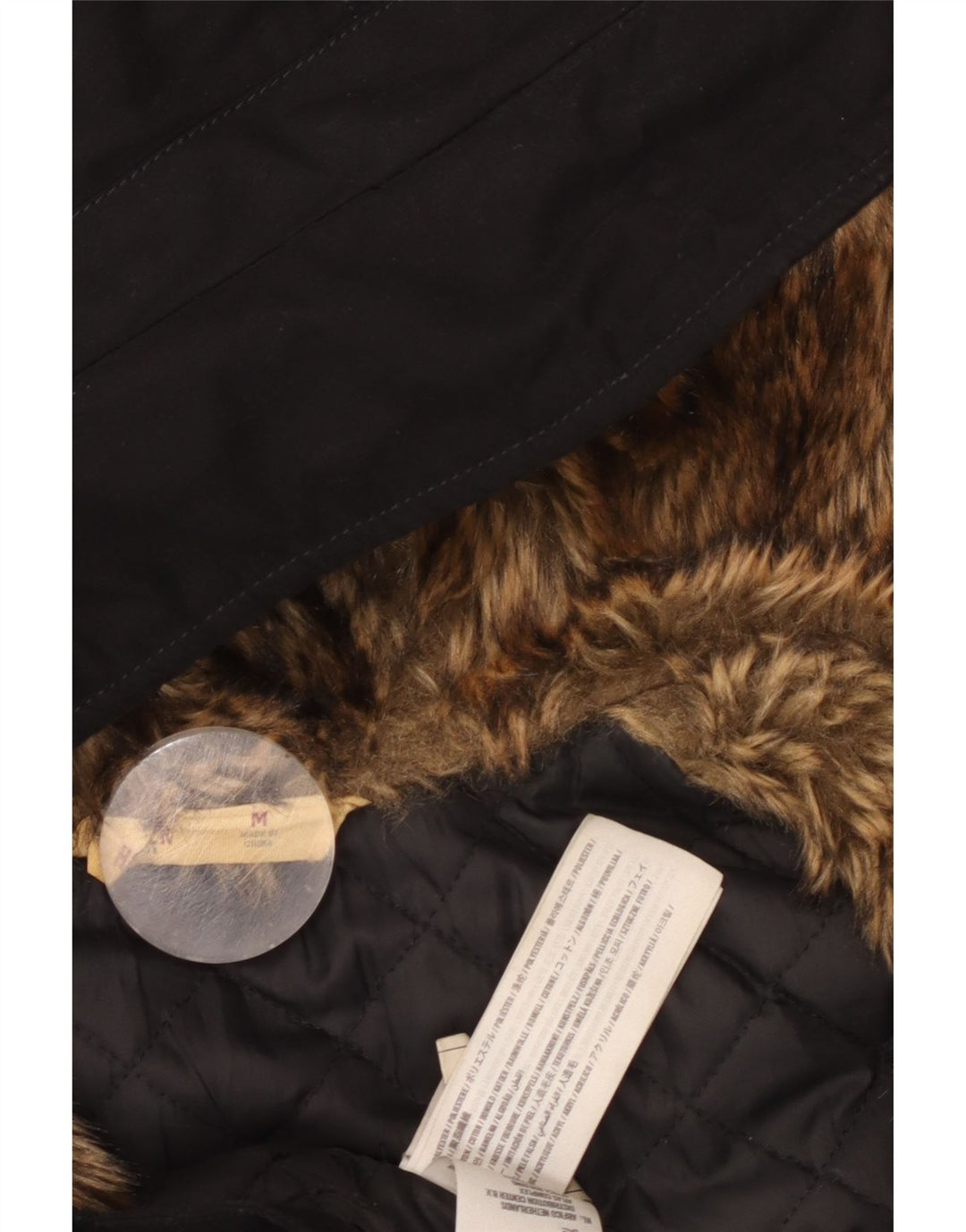 HOLLISTER Parka con capucha para mujer UK 40 Mediana Poliéster negro
