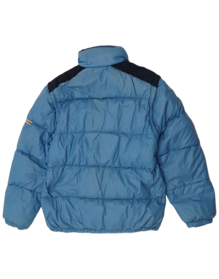 Chaqueta acolchada con capucha vintage para hombre IT 52 XL Azul Colorblock Poliamida