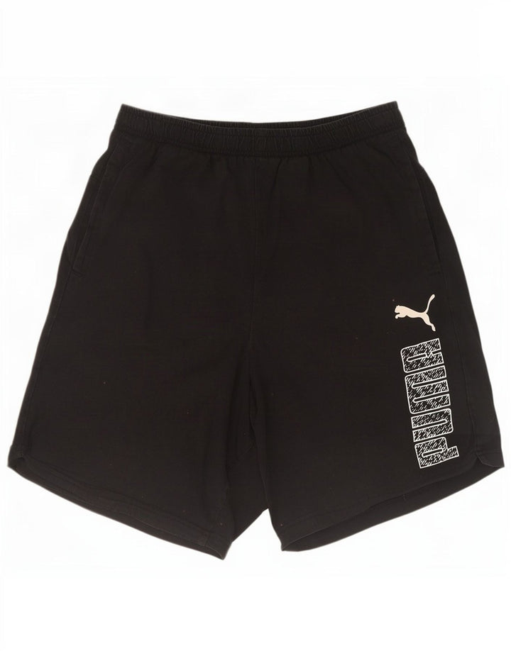 Puma Shorts deportivos gráficos para hombre Algodón negro mediano