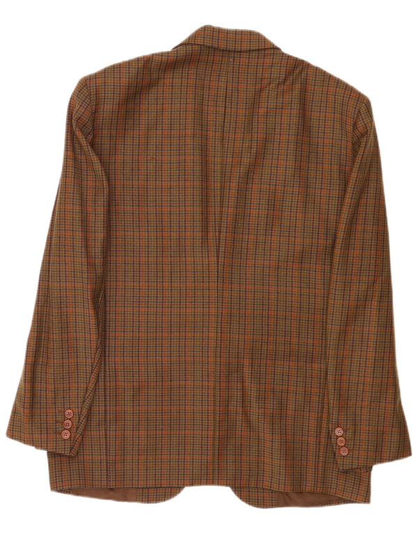 Monti Chaqueta Blazer De 2 Botones Para Hombre IT 52 XL Lana Virgen De Pata De Gallo Marrón