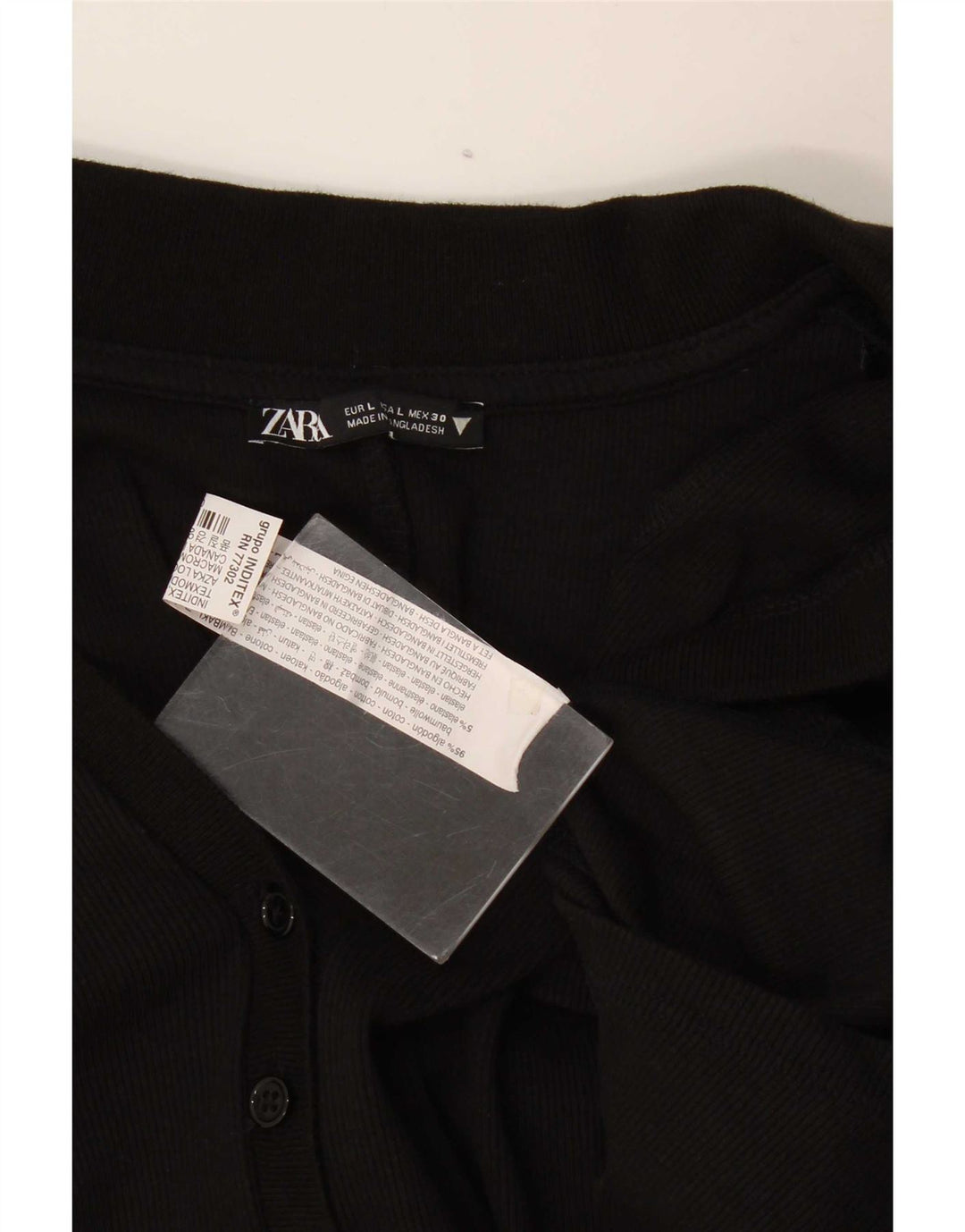 Zara Mujer Mono Corto Reino Unido 44 Grande Algodón Negro