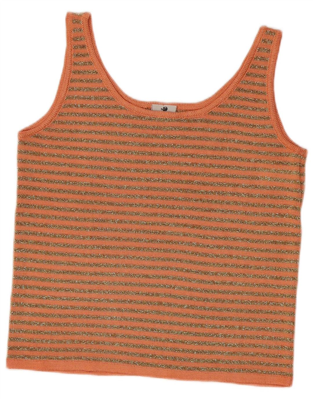 Vintage mujer punto Cami Top IT 42 rayas naranja medio