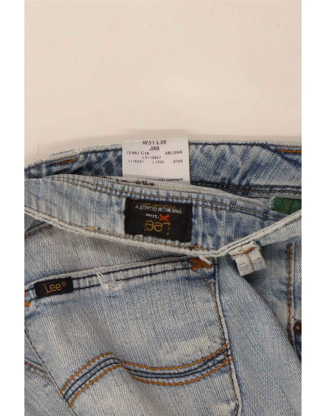 LEE Vaqueros Jinx desgastados con corte de bota para mujer W31 L35 Algodón azul