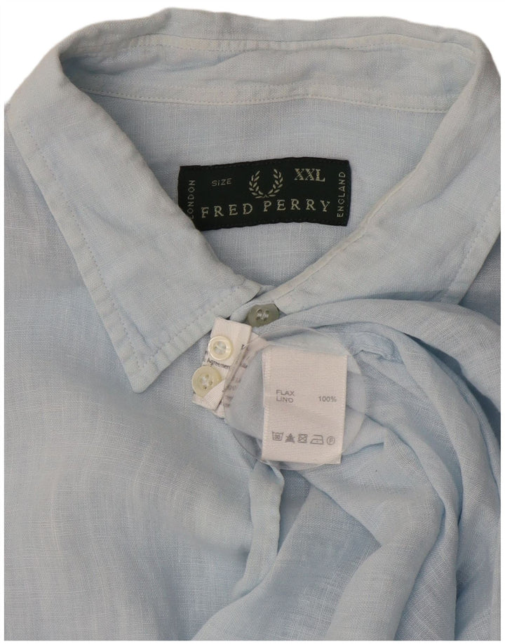 Camisa Fred Perry Hombre 2XL Lino Azul