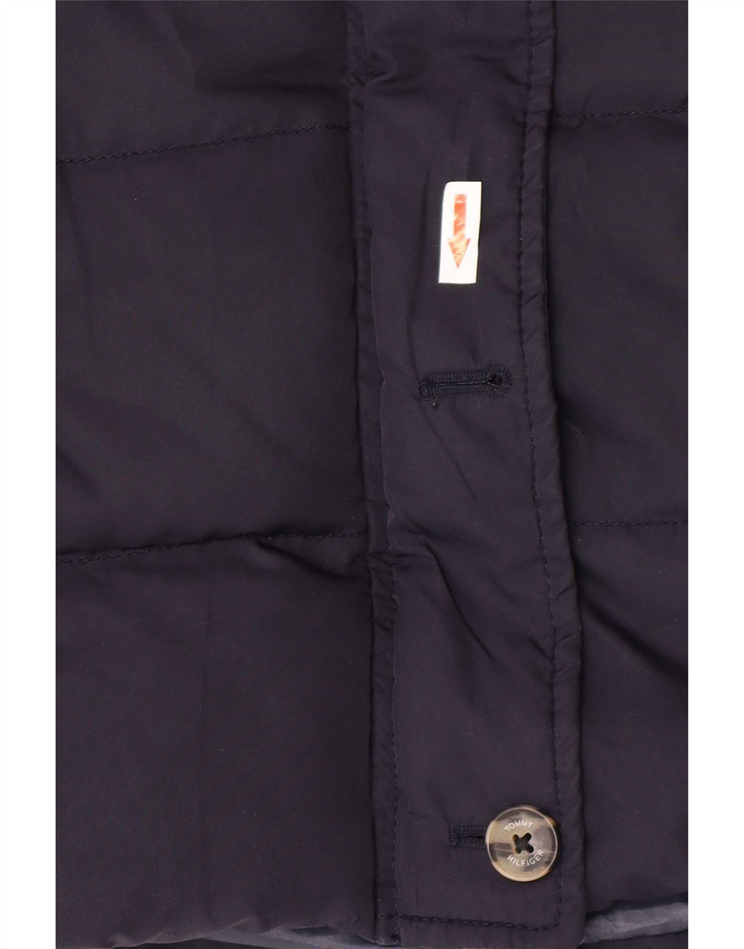 Tommy Hilfiger Chaqueta acolchada con capucha para mujer UK 12 Mediana Azul marino Poliéster