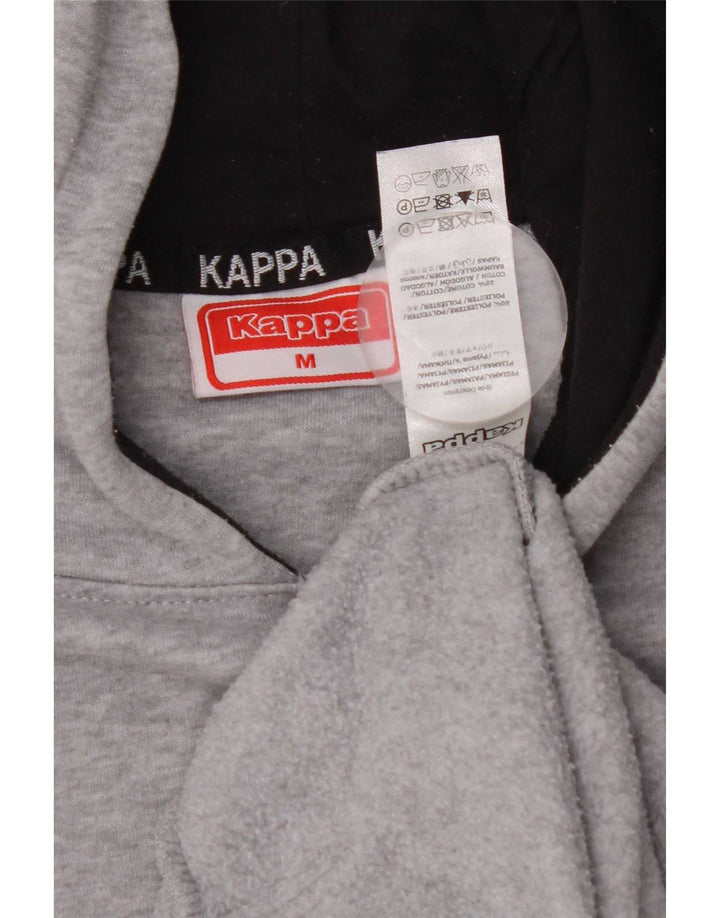Kappa Hombre Sudadera Con Capucha Gráfica Jersey Gris Medio Poliéster Color Block
