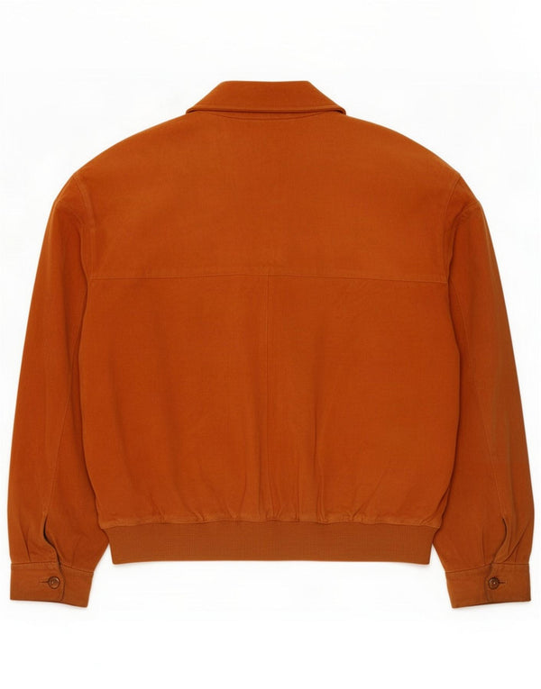 Chaqueta de ante holgada vintage para hombre IT 48 Cuero marrón medio