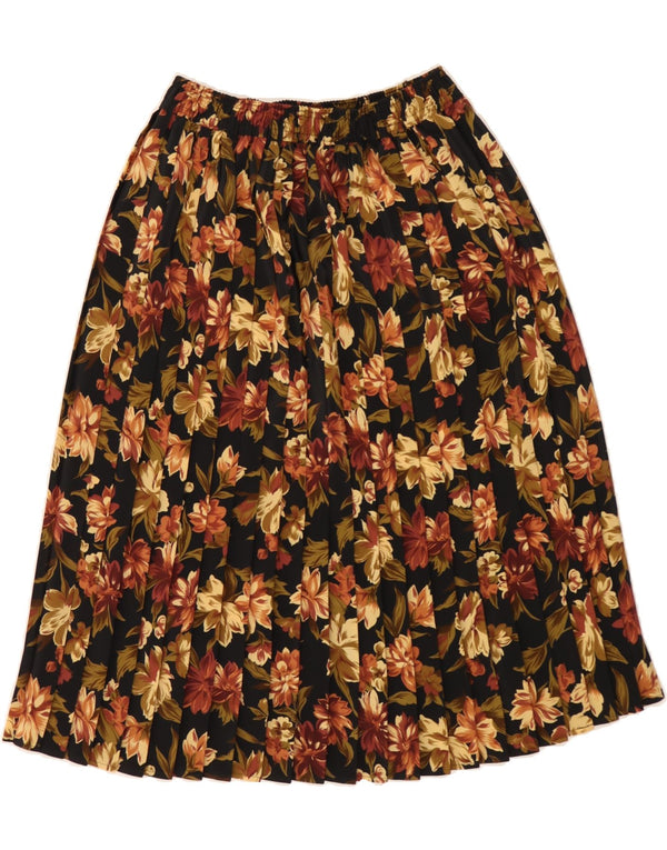 ST MICHAEL Falda plisada para mujer UK 18 XL W36 Poliéster floral marrón