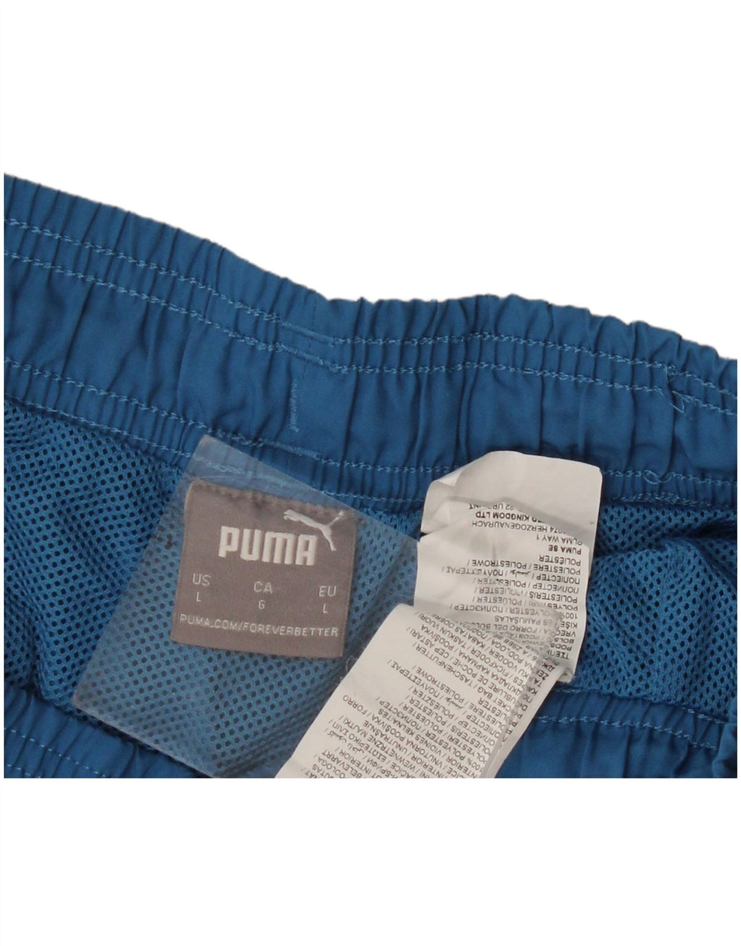 Puma Bañador con gráfico para hombre, talla grande, poliéster azul