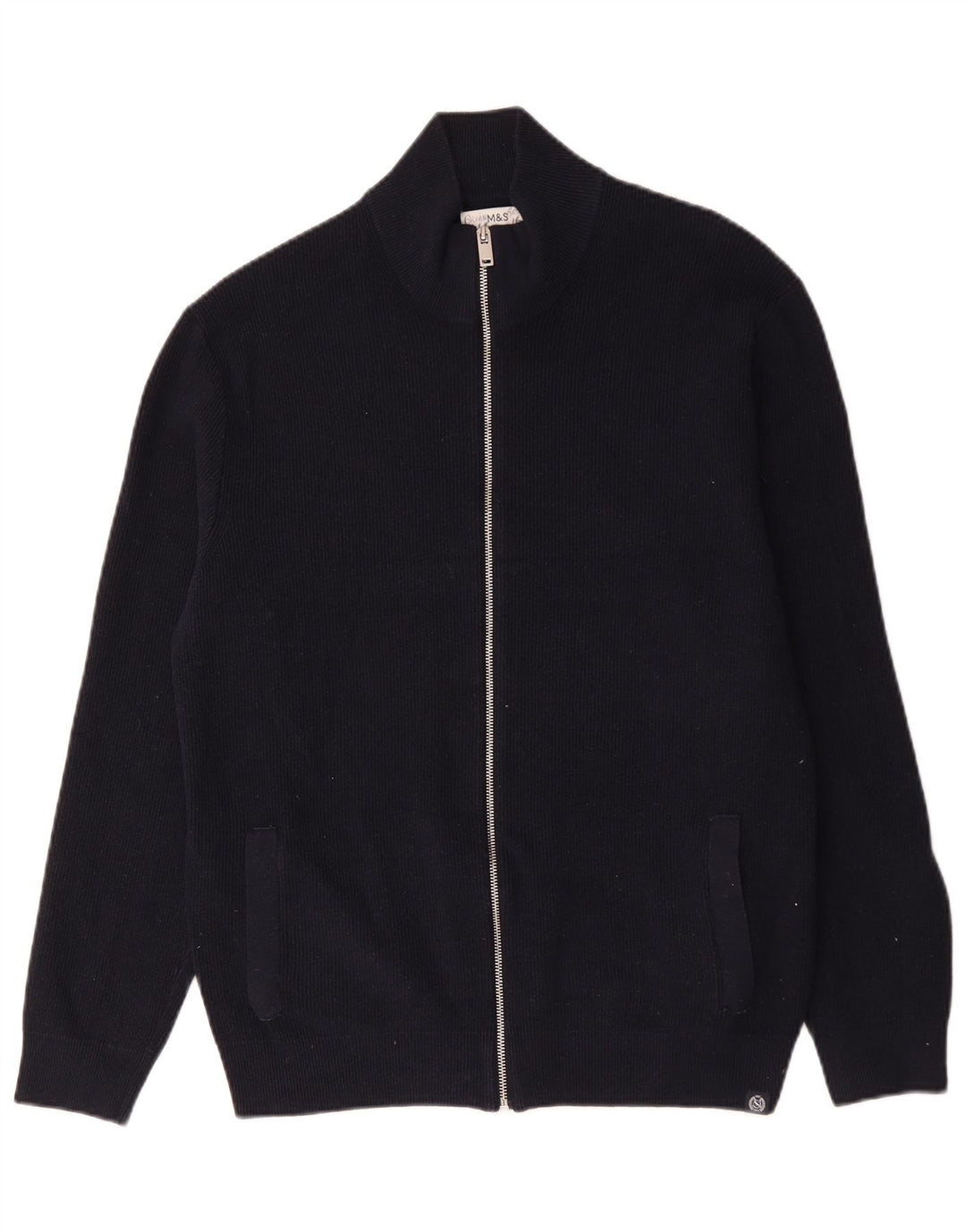 Marks & Spencer Suéter tipo cárdigan para hombre XL Poliéster azul marino