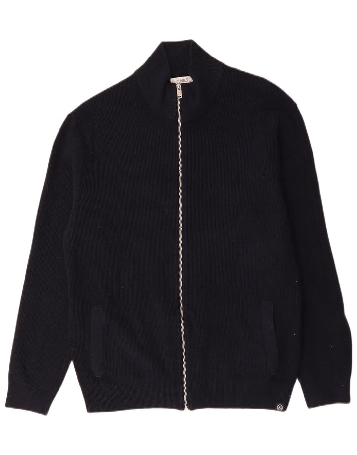 Marks & Spencer Suéter tipo cárdigan para hombre XL Poliéster azul marino