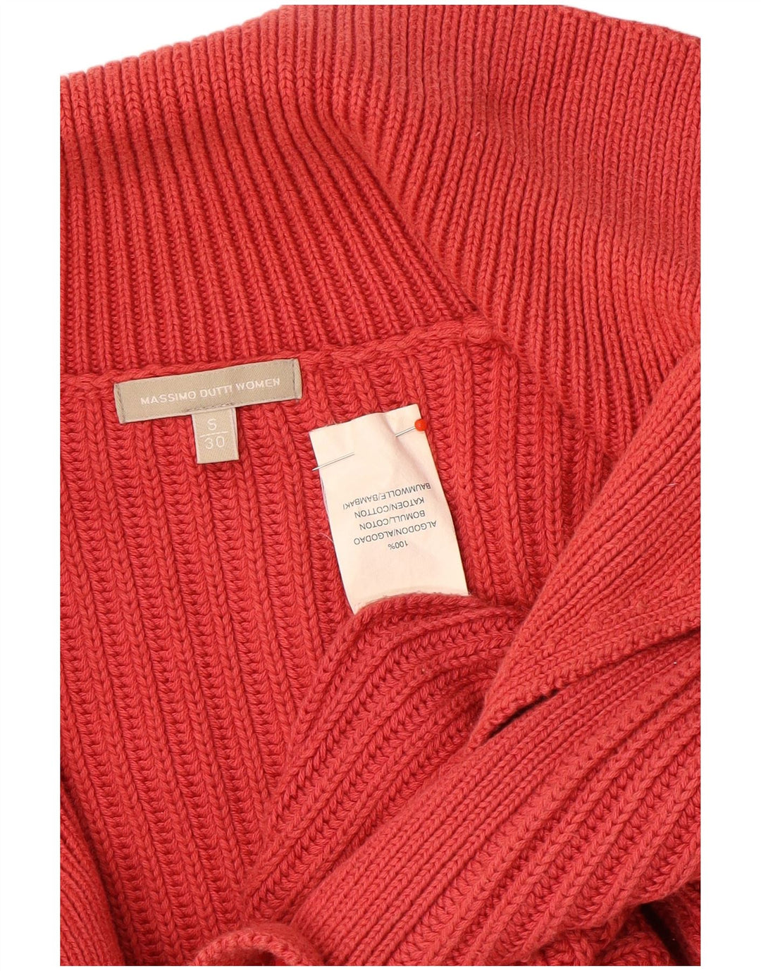 Massimo Dutti Cárdigan Mujer UK 10 Small Rojo Algodón