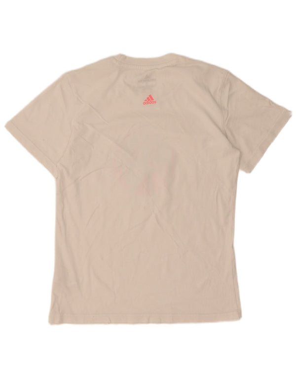 Adidas Camiseta gráfica para mujer Top UK 10 Small White Cotton