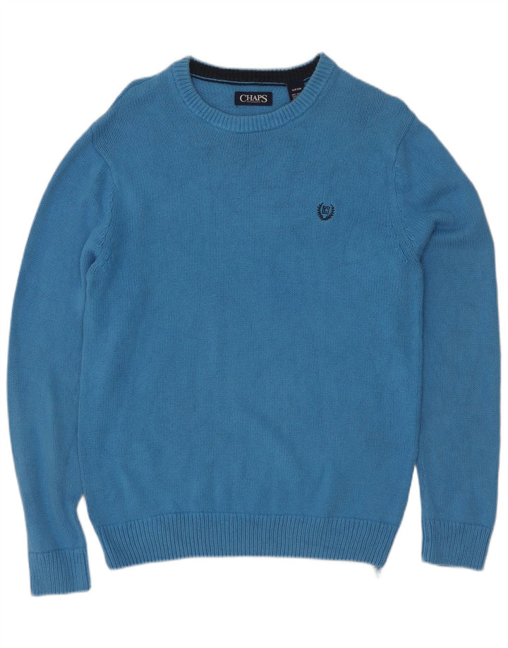 Chaps Hombre Cuello Barco Jersey Suéter Pequeño Algodón Azul