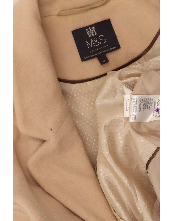 Marks & Spencer Abrigo para mujer UK 44 Lana beige medio