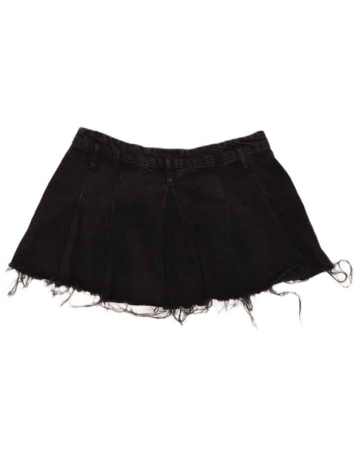 Zara Mujer Mini Falda Vaquera Mediana W32 Negro Algodón