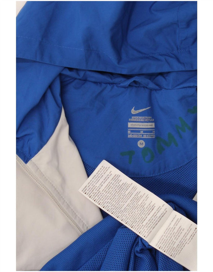 Nike - Chaqueta de chándal con capucha para niño (10-11 años), color azul medio