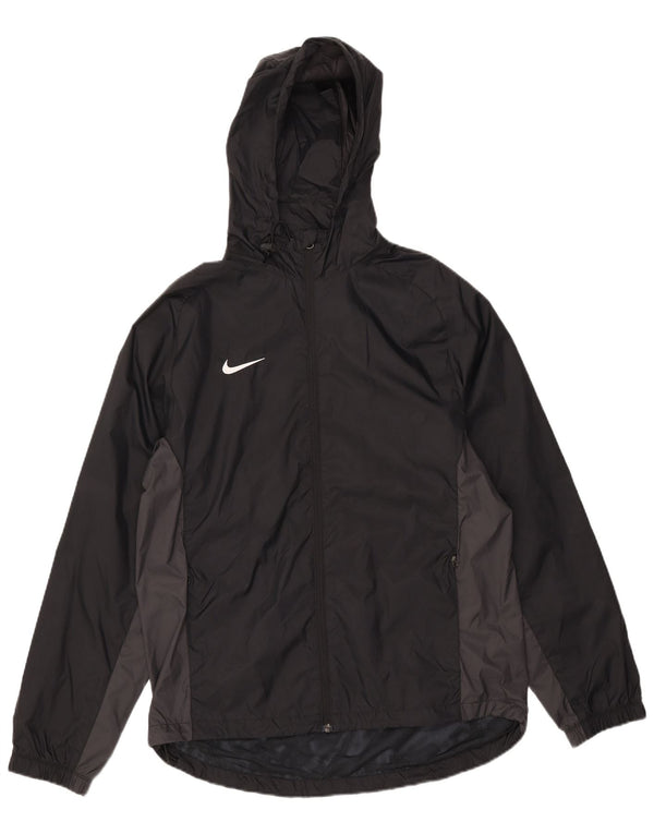 Nike Chaqueta impermeable con capucha para hombre UK 38 Medium Black Colourblock Nylon