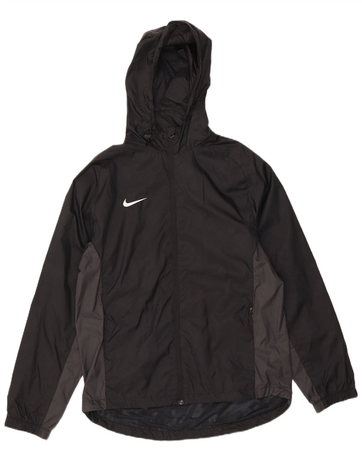 Nike Chaqueta impermeable con capucha para hombre UK 38 Medium Black Colourblock Nylon