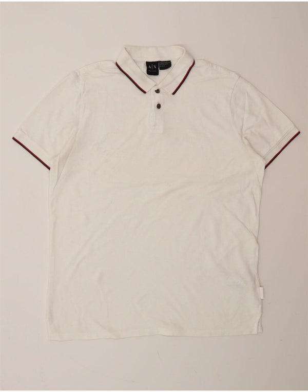 ARMANI EXCHANGE Polo Hombre XL Blanco Algodón