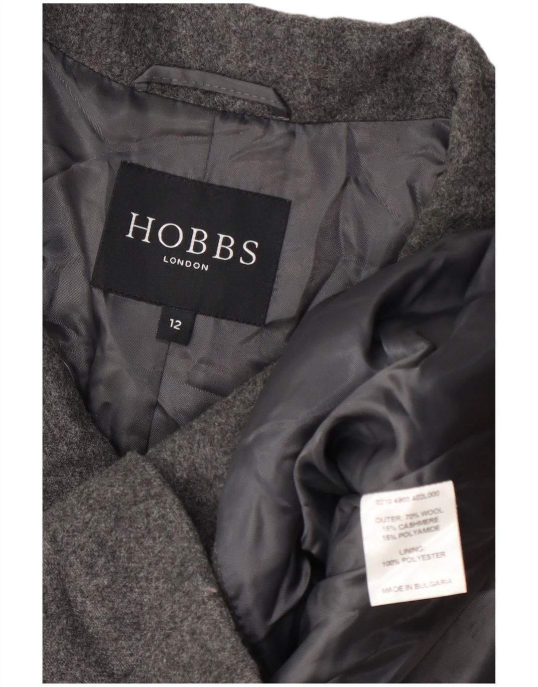 Hobbs Chaquetón para mujer UK 12 Lana gris medio