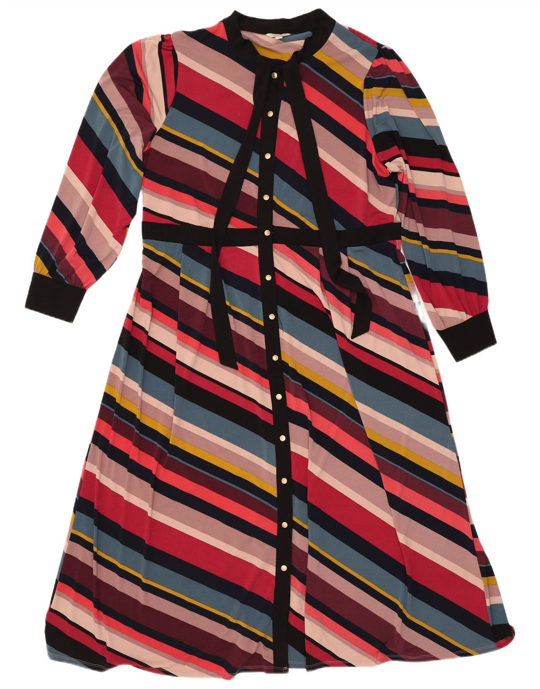 MONSOON Vestido largo con lazo delantero para mujer UK 40 XL Rayas multicolores