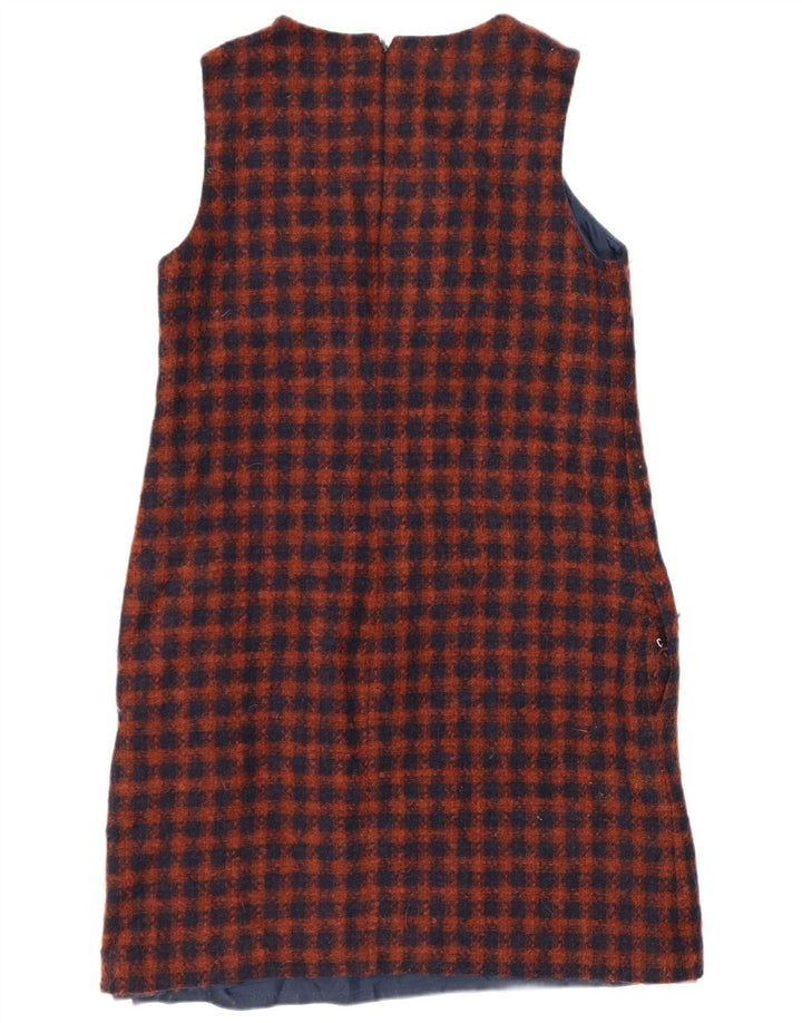 Hobbs Vestido recto sin mangas para mujer Reino Unido 12 Lana a cuadros azul marino mediano