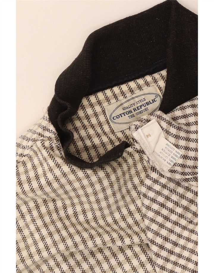 Cotton Republic Camisa de manga corta para hombre con cuadros blancos grandes