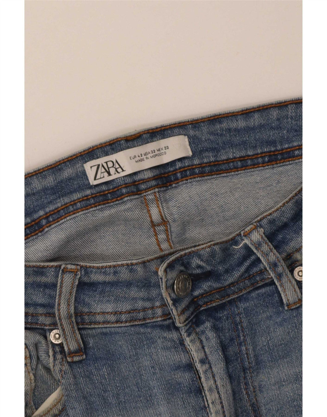 Zara Pantalones cortos de mezclilla para hombre EU 42 Large W32 Azul
