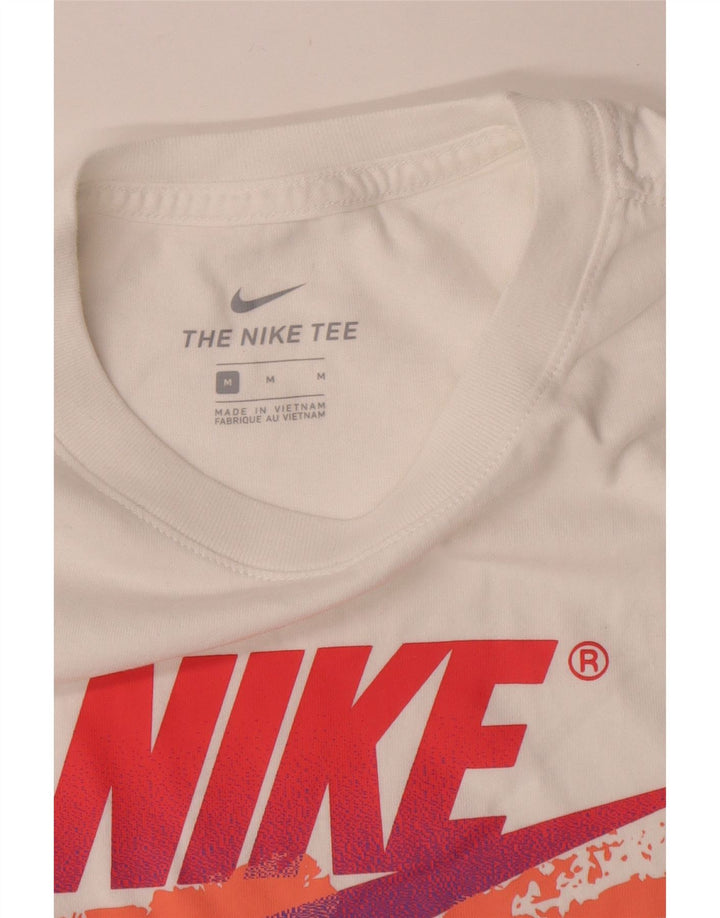 Nike Camiseta gráfica para hombre Top mediano de algodón blanco