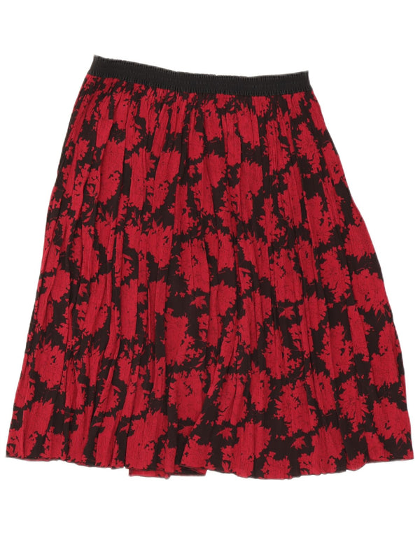 Vintage mujer A-Line falda W30 medio rojo floral poliéster
