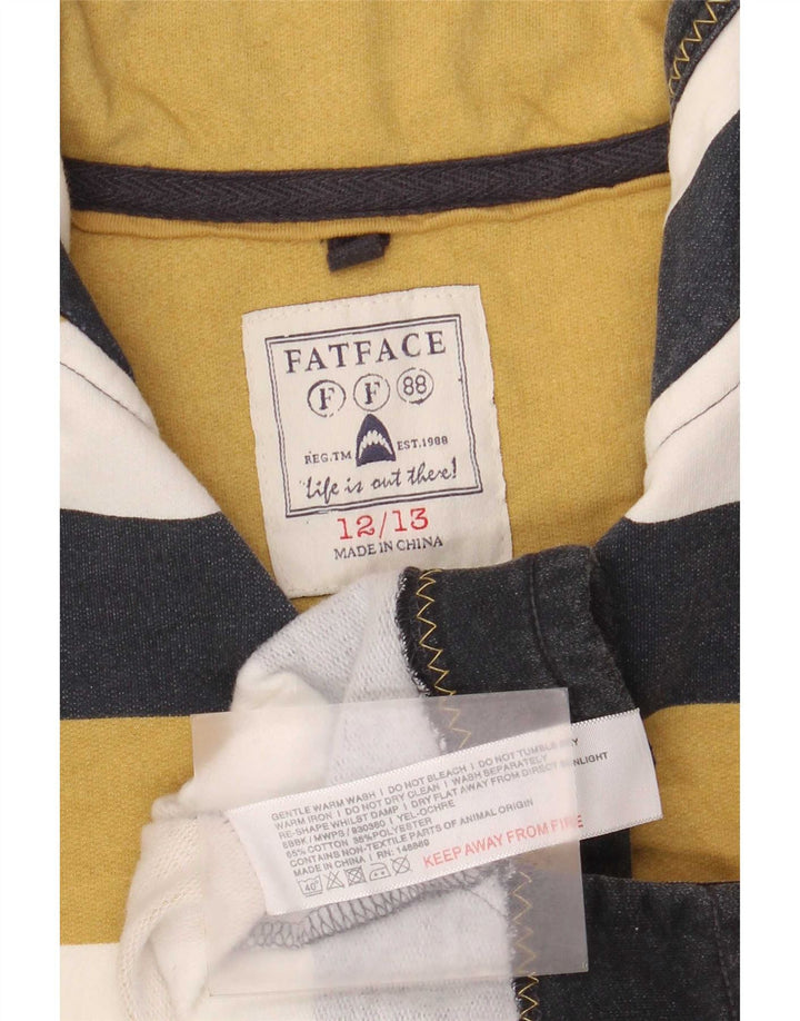 Fat Face Sudadera con cremallera y cuello para niños, jersey, 12-13 años, multicolor, a rayas