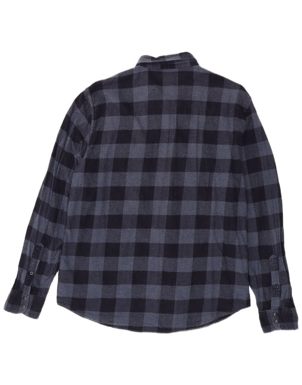 Camisa De Franela De Corte Regular Para Hombre Lee XL De Algodón A Cuadros Azul Marino