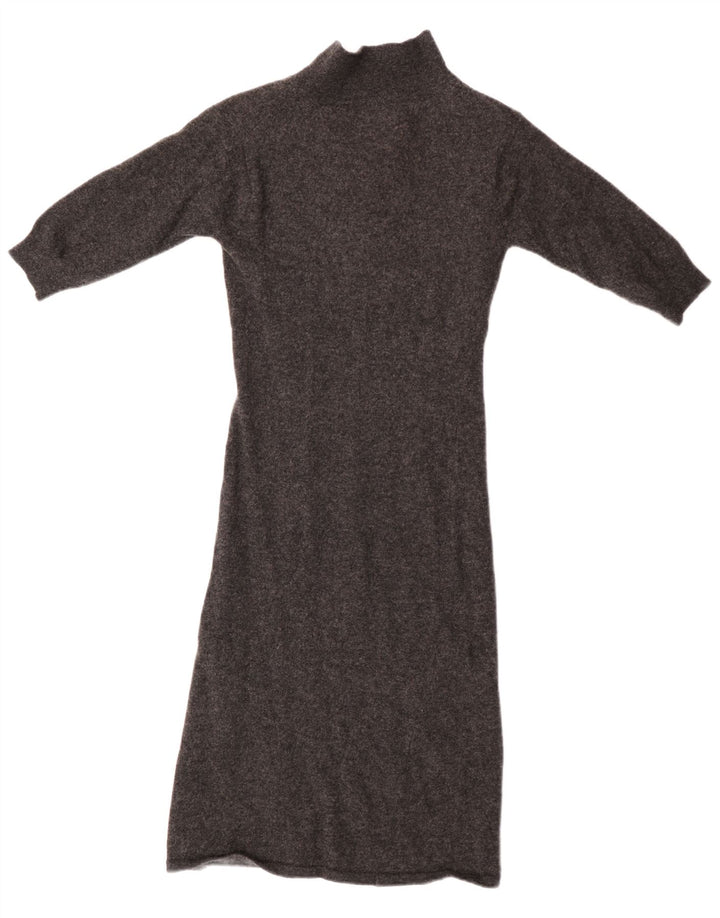 JIGSAW Vestido tipo jersey de manga 3/4 para mujer UK 8 Small Grey Lambswool
