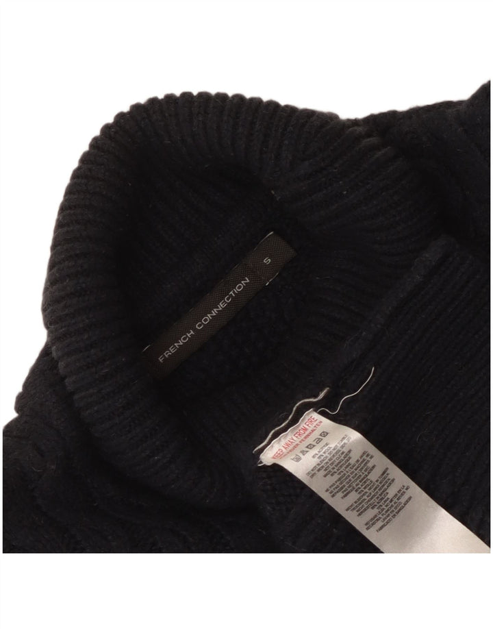 French Connection Suéter tipo jersey con cuello vuelto para mujer UK 10 Small Azul marino