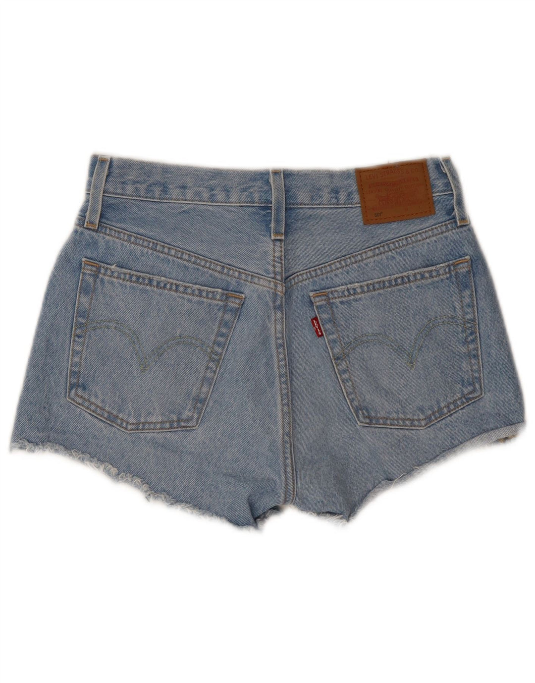 Levi's Mujer 501 Shorts De Mezclilla Desgastados W26 Algodón Azul Pequeño