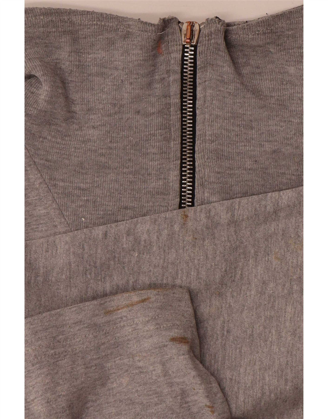 Champion Top con cuello y cremallera para hombre, manga larga, algodón gris grande