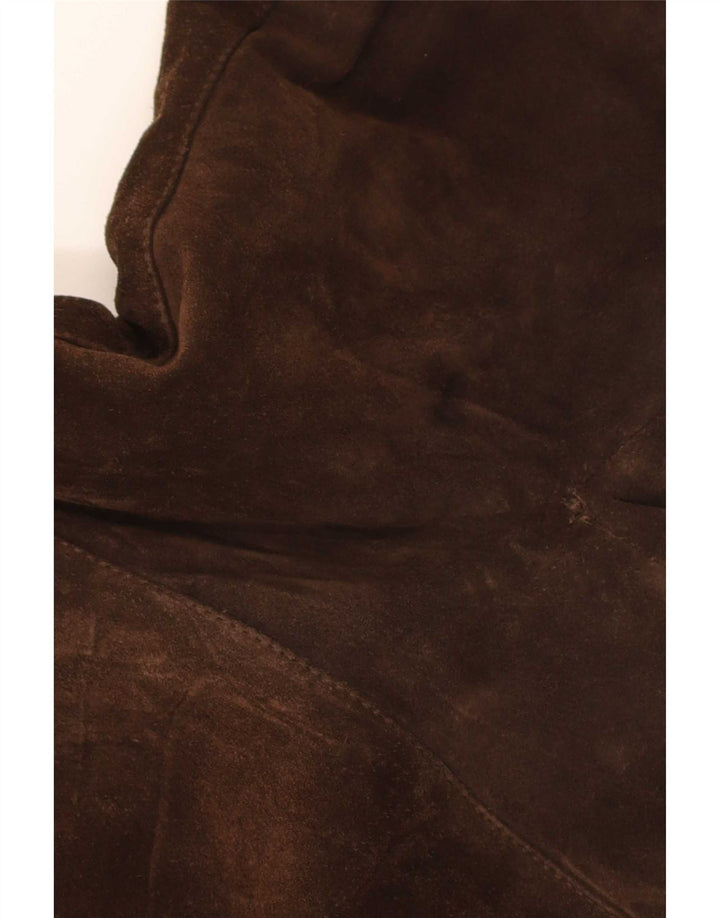 Vintage hombres Sherpa ante bomber chaqueta Reino Unido 36 pequeño marrón