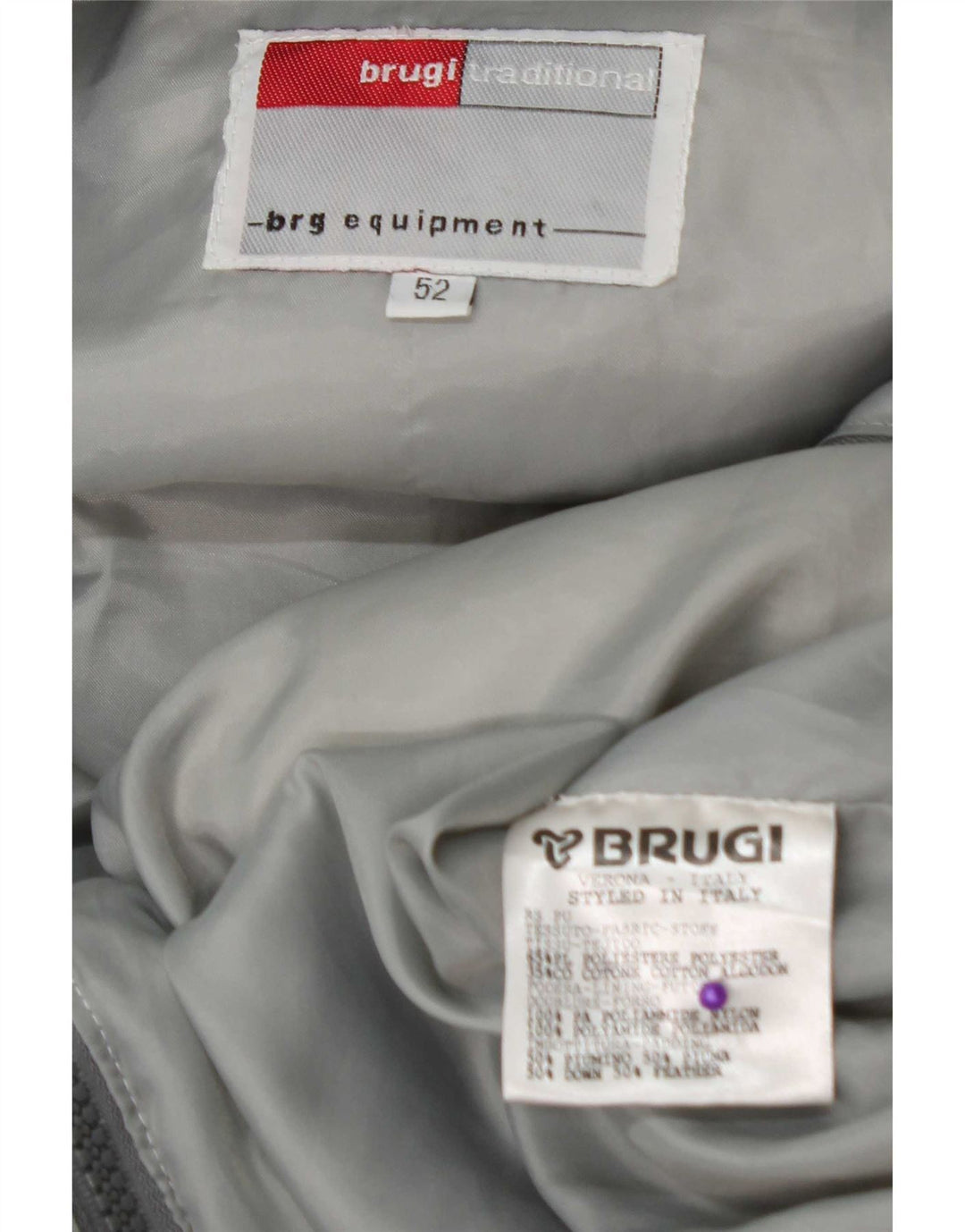 Brugi Chaqueta acolchada con capucha para hombre IT 52 XL Poliéster gris