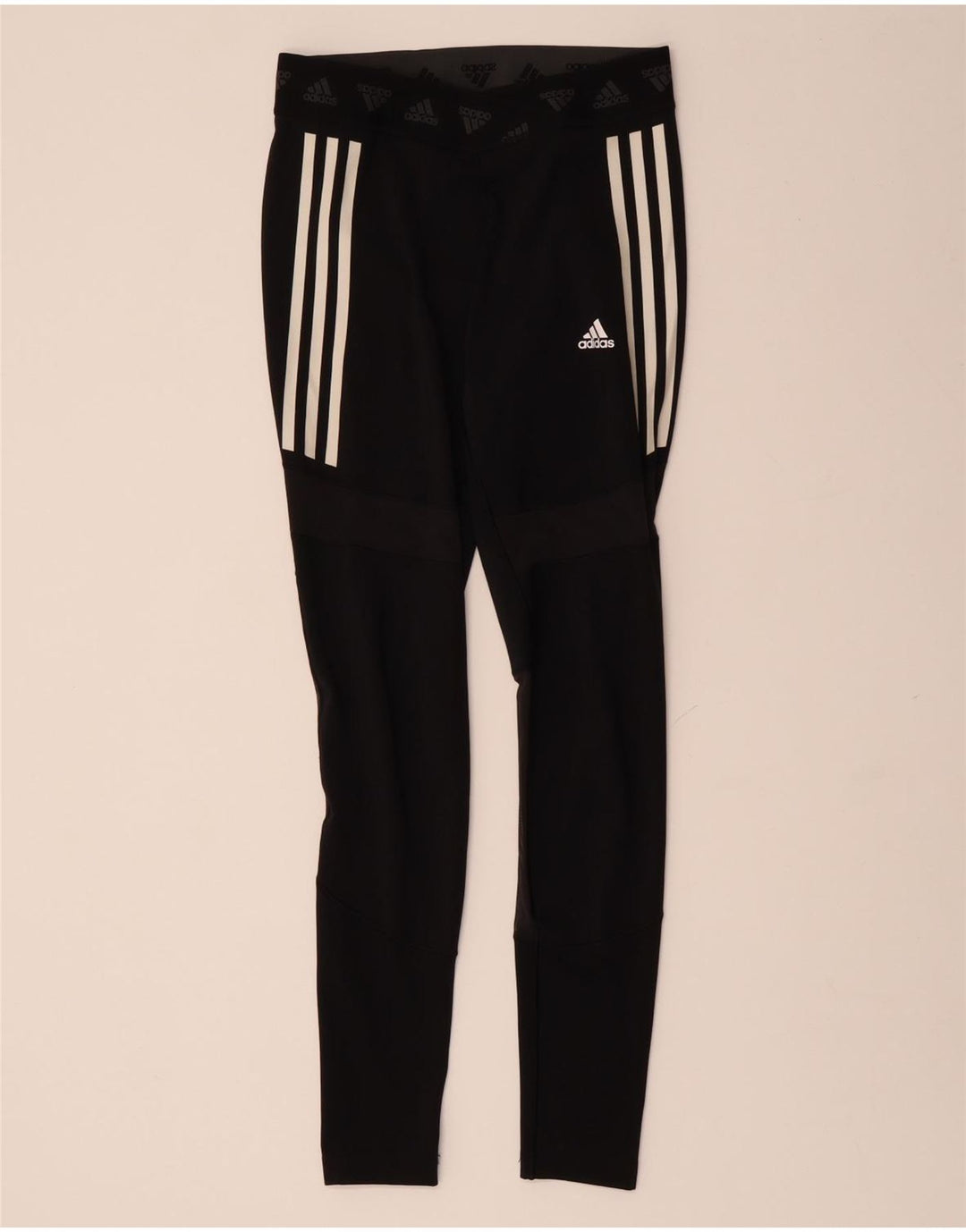 ADIDAS Mujer Aeroready Graphic Leggings Reino Unido 12 Mediano Negro
