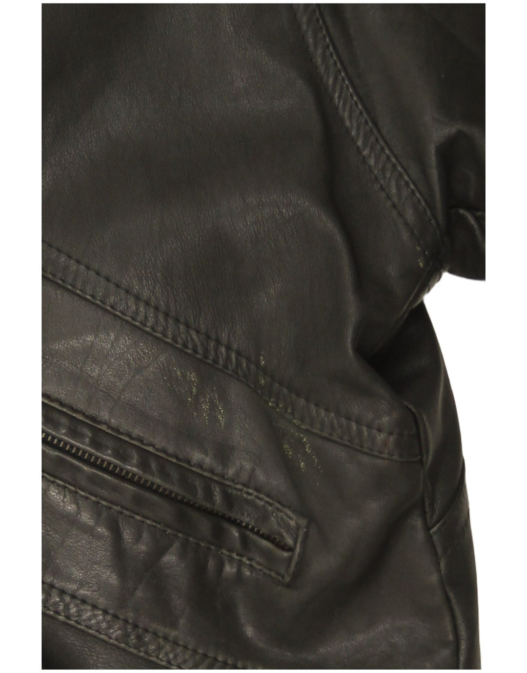 Chaqueta de cuero vintage para hombre Reino Unido 42 XL Negro