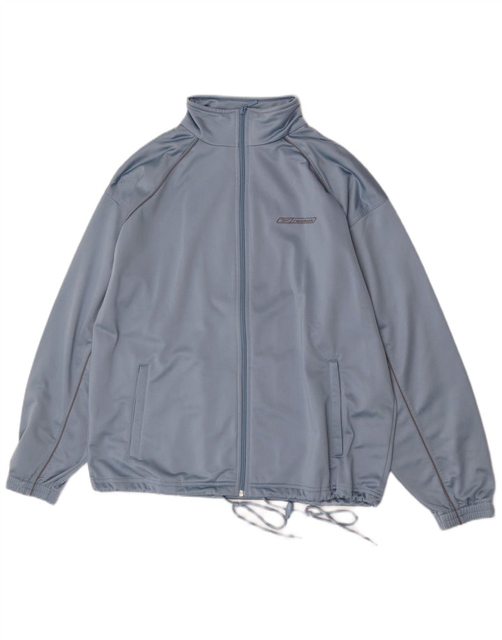 Reebok Mens Graphic Loose Fit Chándal Top Chaqueta Pequeño Poliéster Azul
