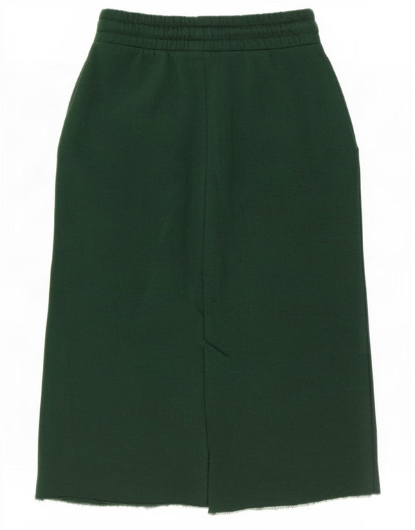 Zara Mujer Falda Midi Pequeña W26 Algodón Verde